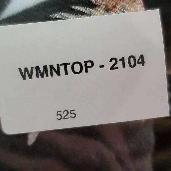 H&M Women's Crane Print Blouse Black Pink Bird Tie Sleeve Top US 2 Size 32 Visco - Picture 7 of 7